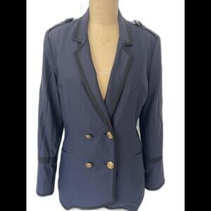 Elizabeth and James Military Style Navy Blue / Black Blazer size 8